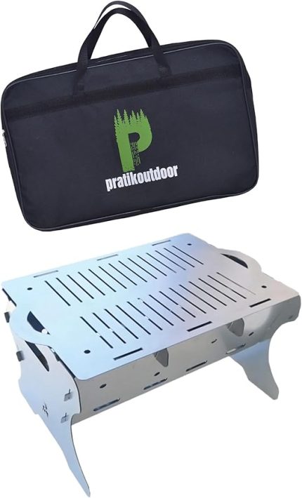 Katlanır Paslanmaz Mangal Ve Ateş Çukuru 30 Cm x 25 Cm Çantalı