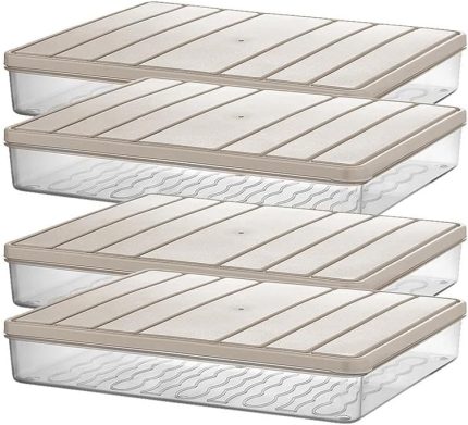 Home - Nora 4'lü 2.5 Litre Büyük Boy Ekru Saklama Kabı