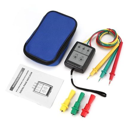 Fazlı Alternatif Akım Faz Ölçer Taşınabilir Faz Sırası Test Cihazı Dijital Faz Sırası Göstergesi Faz Sırası Dedektörü LED Göstergeli Akım Test Cihazı Buzzer