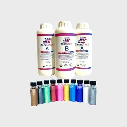 Ultra Şeffaf Epoksi Reçine Seti, 3 kg Reçine ve Sertleştirici, 10 Adet 15 gr Pigment Renk Seti