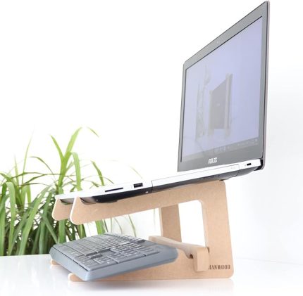 Ahşap Laptop Standı - 13" - 14" Boyutlarındaki Laptoplar Ile Uyumlu - Laptop Yükseltici