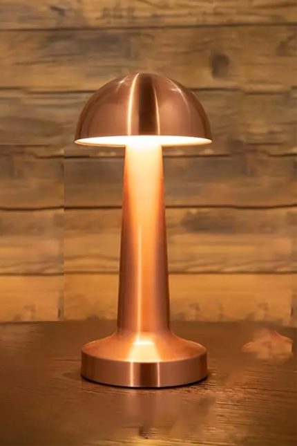 Model Rosegold Retro Masa Lambası Dimmerli Şarjlı Dekoratif Dokunmatik Masa Lambası