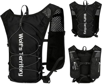 yeleği, kadın koşu sırt çantası, erkek, bisiklet sırt çantası, su geçirmez, ultra hafif ve nefes alır, reflektörlü koşu yeleği, 3 cepli ve 2 l + 600 ml alır, koşu, jogging, parkur koşusu için