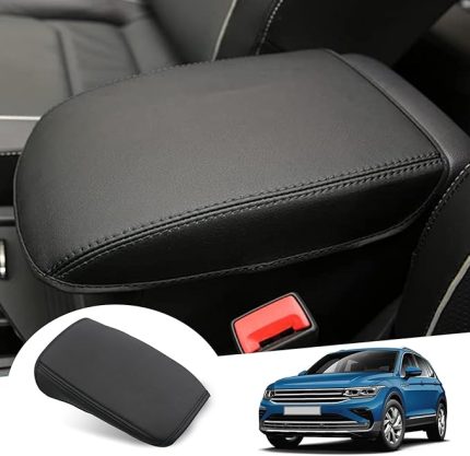 V-W Tiguan 2/Seat Tarraco 2019-2022 2023 ile uyumlu orta kol dayanağı kılıfı, Taos 2021-2023/ Tiguαn 2 2016-2023 orta konsol kolçak koruması mikrofiber poliüretan deri döşeme, Tigu-an 2 aksesuar
