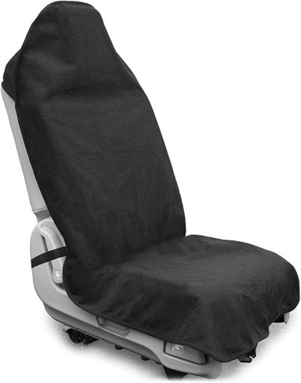 Ön Koltuklar Için Anti-kayma, Ter Emilim Araba Koltuk kapakları Araba Koltuğu koruması (BLACK)
