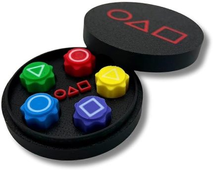 Beş Taş Renkli Oyun Taşları Seti, Kumlu ve Yuvarlak Siyah Kutuda Kalamar Oyunu