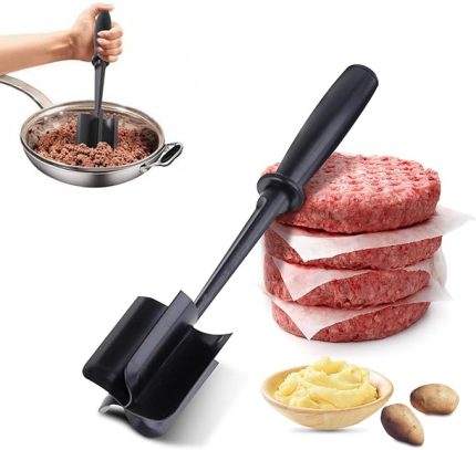 için Et Doğrayıcı, Hamburger Eti için Isıya Dayanıklı Et Ezici, 5 Kavisli Bıçaklı Kıyma Ezici, Yapışmaz Hamburger Doğrayıcı, Karıştır ve Doğra Mutfak Aleti