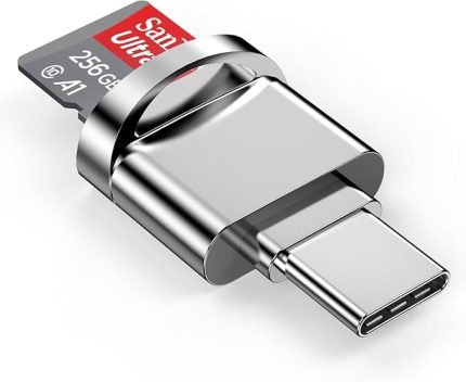 16 Micro SD Kart Okuyucu Adaptörü,USB Tip C - Micro SD/TF Kart Okuyucu Görüntüleyici Mikro SD Kart Adaptörü iPhone 15/15 Plus/15 Pro/15 Pro Max ile Uyumlu, iPad,Samsung (Gri)