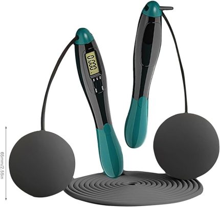 Çift Led Dijital Sayaçlı 4 Modlu Akıllı Çelik İp Atlama Fitness Kondsiyon Yeşil