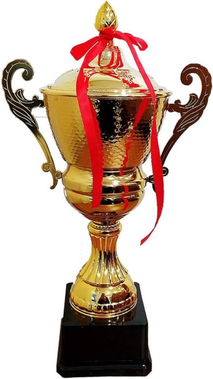 44 cm Kapaklı Kupa Gold Kaplama Kupa Madalya J3023A