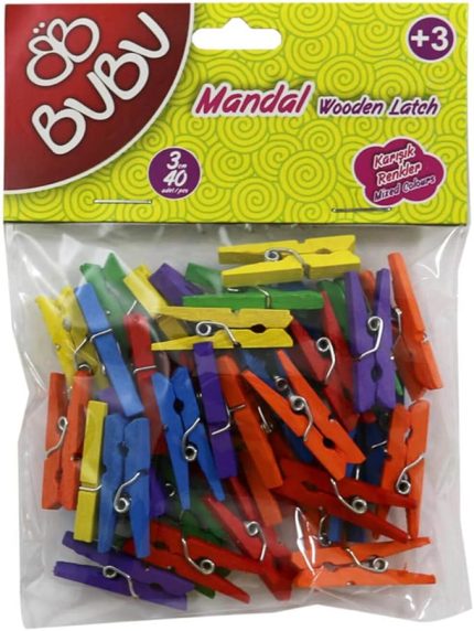 MANDAL 3CM 40'LI RENKLİ