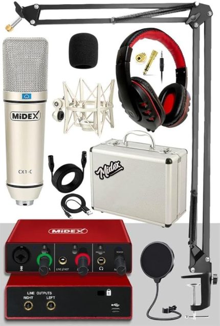 Special Paket-1 Stüdyo Ekipmanları Ses Kartı CX1 Mikrofon Kulaklık Stand