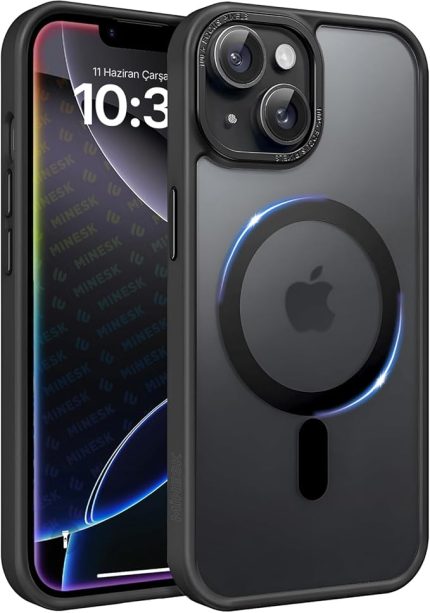iPhone 11 ile Uyumlu MattCover Serisi Arkası Mat Polikarbonat Kenarları Silikon ve Köşeleri Güçlendirilmiş Kamera Korumalı ince Silikon Kılıf (Düz, 11)