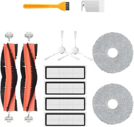X10 Plus X20 Plus Xiaomi Uyumlu Yedek Fırça Hepa Filtre Mop Seti-12 Parça
