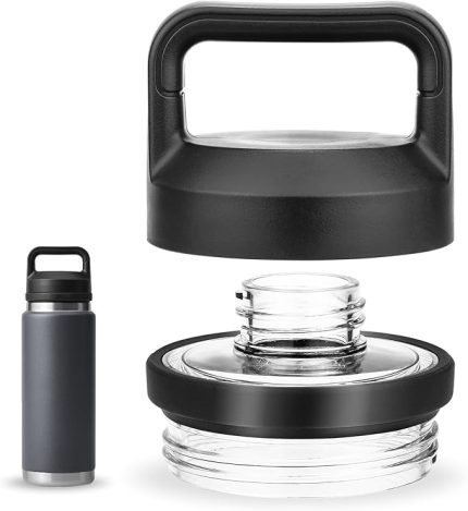 Chug Cap Yeti Rambler şişe için, yedek kapak 510 ml, 737 ml, 1020 ml, 1814 ml, üst kapak, plastik su şişesi aksesuar parçaları, siyah, Twist Lock kilit