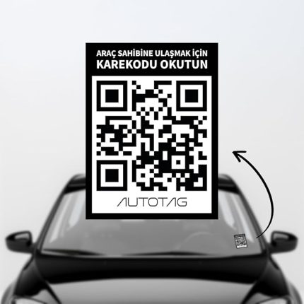 Qr Kodlu Akıllı Araç Etiketi - Karekod Numaratör - İçten Yapıştırmalı Cam Etiket
