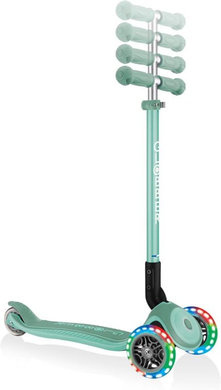 3 Wheels Primo Katlanabilir Plus Lights Scooter Jr 439-206 Scooter Gençler, Üniseks, Yeşil, Tek Beden