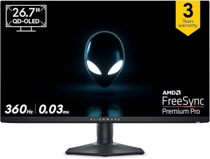 AW2725DF 27 inç QHD (2560 x 1440) oyun PC ekranı, 360 Hz, QD OLED, 0,03 ms, AMD FreeSync Premium Pro,%99,3 DCI-P3, HDR400, USB-C, 2X DisplayPort, HDMI, 4X USB, 3 yıl garanti