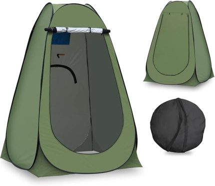 Giyinme Duş Çadırı - Güneş Işığına Dayanıklı Giyinme Kabini, Su Geçirmez, Kamp Tuvalet Kabini, Taşıma Çantalı, Kolay Kurulumlu, Kamp Doğa Portatif Duş Tuvalet Giyinme Kabini, Yeşil