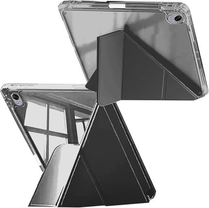 Huawei MatePad 11.5 S 2024 ile Uyumlu Kılıf, Kalem Tutuculu Darbeye Dayanıklı Şeffaf Kapak, Destek 6'sı 1 Arada Mutil Açılar Y-Şekilli Üç Katlı Manyetik Kapak, Otomatik Uyanma/Uyku, Siyah