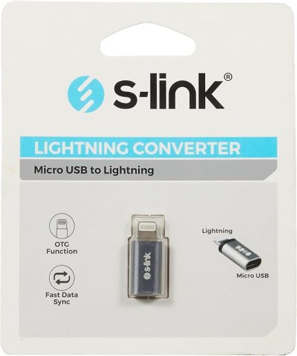 SL-TA20M Gümüş Metal Gövde MicroUSB 5pin F to Lightning M Çevirici