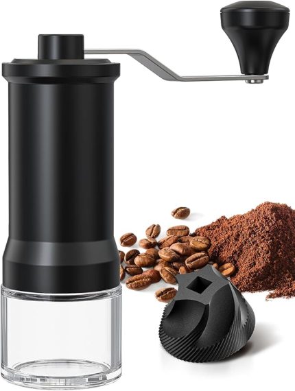 Kahve Çekirdeği Öğütücü Kapasitesi 25g, Seramik Konik Çapaklı 30 Kalınlık Ayarı Taşınabilir Seyahat Espresso Kahve El Öğütücü, El Krank Temizleme Fırçası ile YOUMAXE