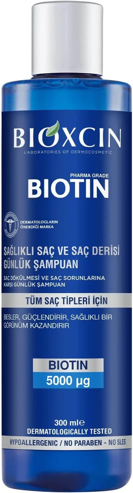 Biotin Dökülme Karşıtı Şampuan – 300 ml – Biotin, Çinko, B Vitamin Kompleksi ve Termal Su İçerikli – Saç Dökülmesine Karşı Etkili Bakım