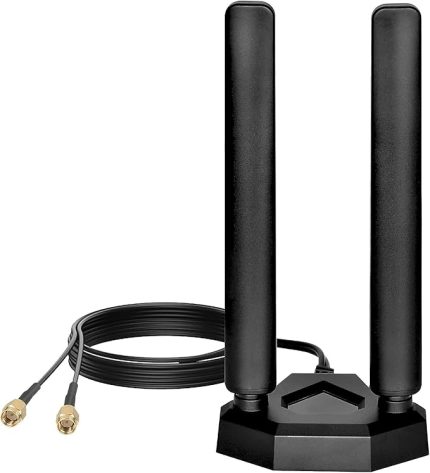 Tri Band WiFi 6E Anten 8dBi 2.4GHz 5.8GHz 6GHz WLAN Anten Manyetik Ayaklı, RP-SMA Fiş İç Anten WLAN Kablosuz Yönlendirici Bluetooth WiFi Güvenlik Kamerası ile Uyumlu
