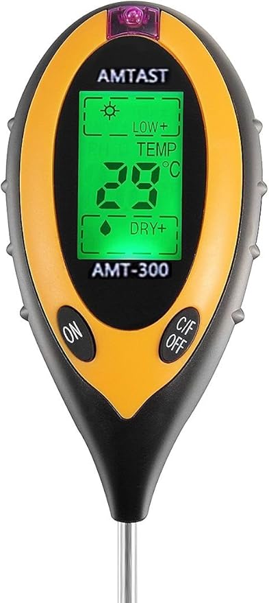 4 Parametre Toprak Ph Nem Isı Işık Ölçer, Siyah