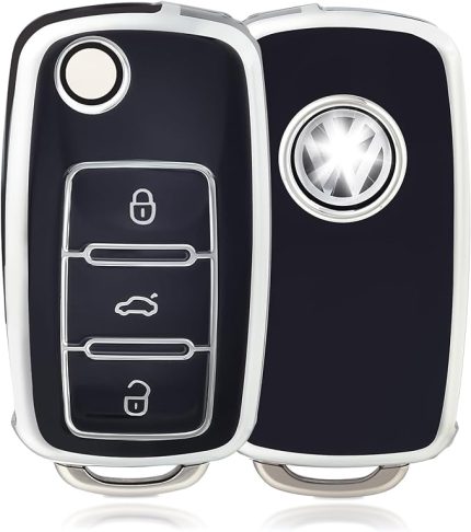 Anahtar Kılıfı, Araba Anahtarı Kılıfı,Araba Anahtarı Kapağı,3 Düğme için Uygun VW Volkswagen Polo Golf 4/5/6 Multivan T5 Caddy Jetta Bora Superb Passat Skoda Fabia Seat Ibiza