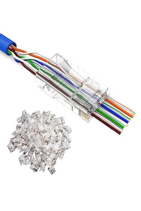 Nesil Delikli Cat6/Cat5 RJ45 Jack Konnektör UTP 100 Adet 4381