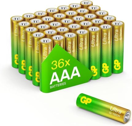 Batteries GP24AU Ultra Alkalin LR03/E92/AAA İnce Kalem Pil, 1.5 Volt, 40'lı Paket, Bakır/Siyah/Beyaz