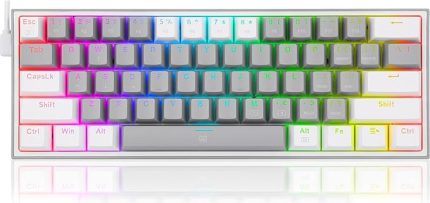 K617 Fizz RGB Red Switch Kablolu Gri/Beyaz Compact Gaming (Oyuncu) Klavye