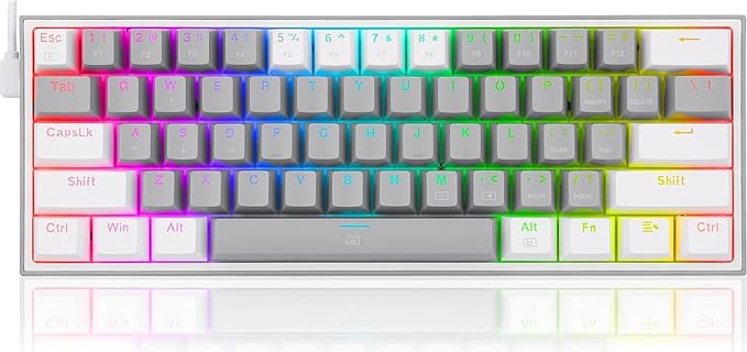 K617 Fizz RGB Red Switch Kablolu Gri/Beyaz Compact Gaming (Oyuncu) Klavye