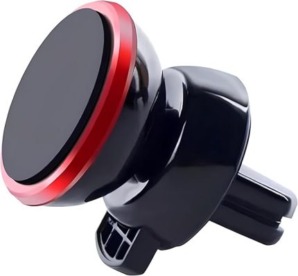 Araç Telefon Tutacağı Güçlü Mıknatıs / 360° Dönme/Metal Gövde, Manyetik Cep Telefonu Tutacağı, Tüm Telefonlar için Gösterge Panelinde Yapıştırma, 6 Mıknatıslı Son Teknoloji, Kırmızı