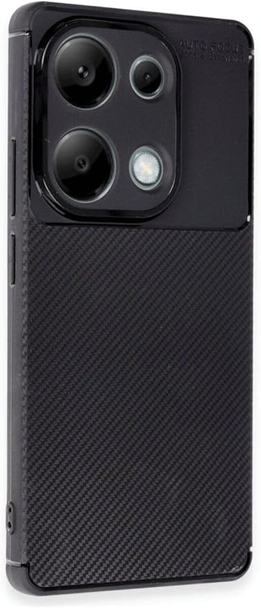 Poco M6 Pro 4G Kılıf Auto Focus Karbon Desenli Silikon Kapak Siyah