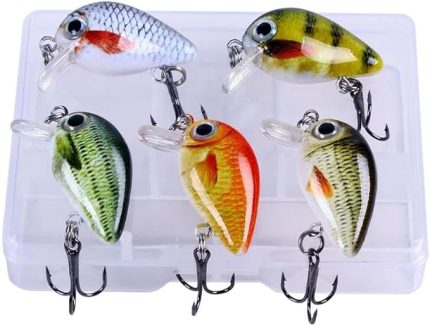 5 Adet Crankbait LRF Balık Olta Yem Seti - Sesli bilyalı - Kutulu - 2.7cm 1.5gr