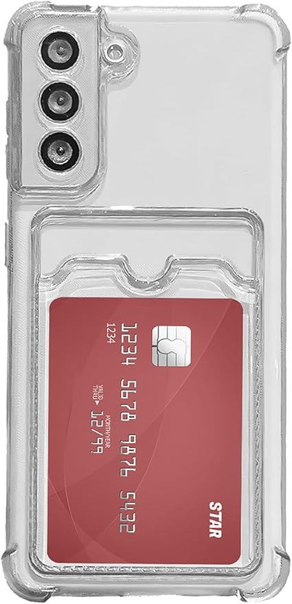 İLETİŞİM Samsung Galaxy S21 FE Kapak Kamera Korumalı Kartlıklı Darbe Emici Özellikli Şeffaf Silikon Kılıf