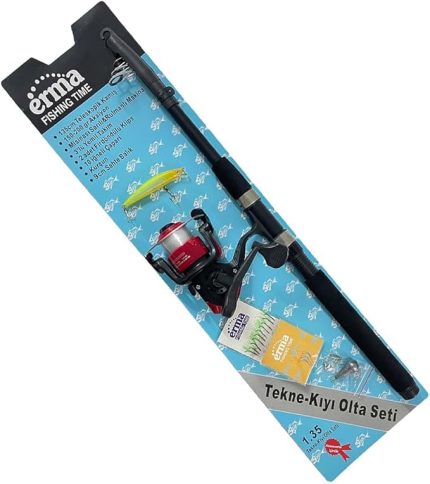 Star, Erma Tam Takım Olta Seti 135cm Kamışla, Erma Combo, Set Kiyi, 135cm, Siyah