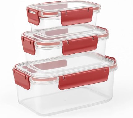 Life 3 Adet Vakumlu Sızdırmaz Saklama Kabı Seti 375ml 900ml 1700ml Mıt1163