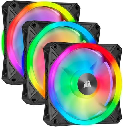QL Serisi, iCUE QL120 RGB, 120mm, PWM, Lighting Node CORE RGB Kontrolcü Dahil, RGB Fan, 3'lü Paket (CO-9050098-WW)
