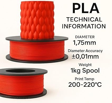 Pla+ Filament 1.75mm 1 Kg - Kırmızı - Görsel 2
