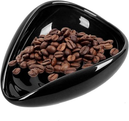 çekirdeği dozaj kabı, çay küreği seramik, Coffee Bean Dozaj kabı, kahve çekirdeği dozaj tableti siyah, dozaj kaşığı seramik, çayevi, yemek odası ve kahve severler için