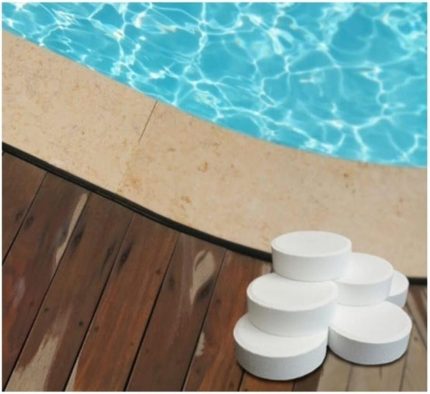 Tablet Klor 1 Kg (5 Adet 200 Gr) Yosun Önleyici Havuz Temizleyici Havuz Tablet Kloru