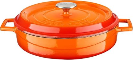 Döküm Çok Amaçlı Yayvan Tencere Döküm Demir Yekpare Kulplu Edition Serisi Çap(Ø)28cm. Turuncu