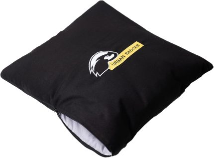 Badger Pratik Battaniye Olabilen Yastık, Siyah Fermuarli Gri Renk 2'si Bir Arada (50x50 cm - 145x200 cm)