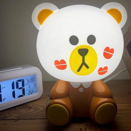 Gece Lambası Çocuklar için Renkli Eğlenceli Karakter Aydınlatma Çocuk Odası Yatak odası Kitap Okuma Işığı Dekoratif LambaTavşan Ayıcık (N10)