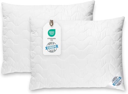 MOON Vitalal 2'li set baş yastığı, 70 x 90 cm, yüksek kaliteli mikrofiber, AB'de üretilmiştir (2'li paket 70 x 90 cm)