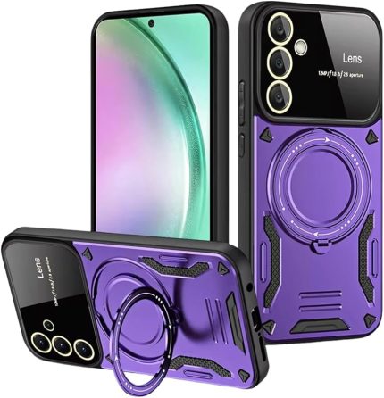 Galaxy S24 FE İle Uyumlu Kılıf Joy Lens Standlı Kapak (lila)