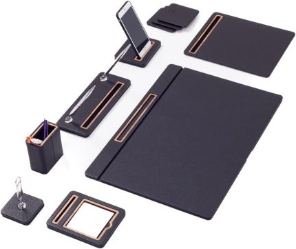 office Pera Deri Sümen Takımı 8 Parça Kapaklı Model